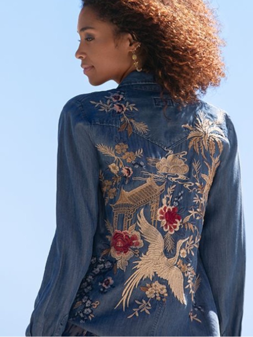 Johnny Was Palmyra Denim shirt - Sz L - NWT - Picture 9 of 9